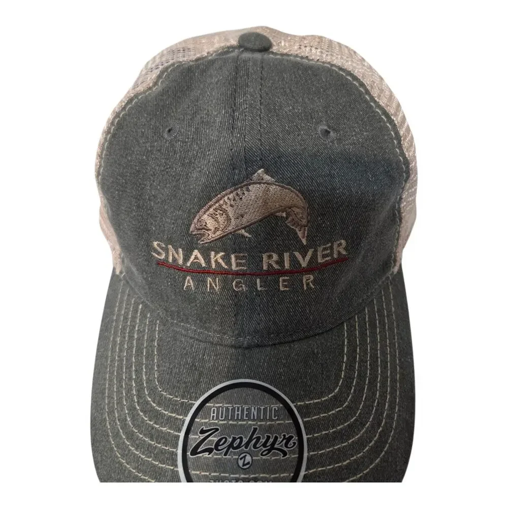 Snake River Angler Trucker Hat Jackson Hole Wyoming Zephyr Fishing Mesh Cap New